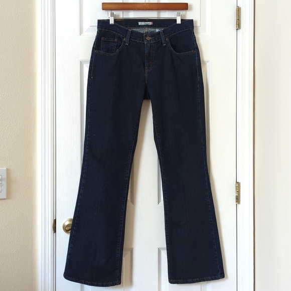 Levi's Y2K 529 Classic Dark Wash Mid Rise Curvy Boot Cut Jeans 8 - Picture 1 of 15